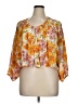 Rose + Olive 100% Polyester Orange 3/4 Sleeve Blouse Size XL - photo 1