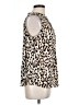 Ann Taylor LOFT 100% Polyester Animal Print Ivory Sleeveless Blouse Size L - photo 4