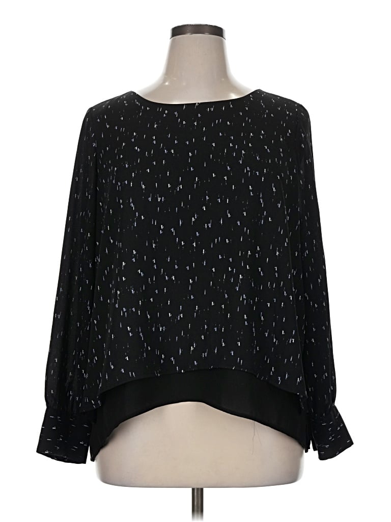 Pre-owned Apt. 9 3/4 Sleeve Blouse In Black