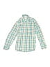 Crewcuts Checkered-gingham Green Long Sleeve Button-Down Shirt Size 10 - photo 1