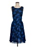 Maple 100% Rayon Tropical Floral Blue Cocktail Dress Size 8 - photo 1