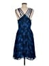 Maple 100% Rayon Tropical Floral Blue Cocktail Dress Size 8 - photo 2