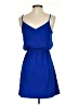 Express 100% Polyester Solid Blue Casual Dress Size XS - photo 2