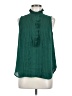 Ann Taylor 100% Polyester Green Sleeveless Blouse Size M - photo 1
