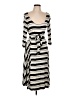 Ella Moss Stripes Black Casual Dress Size L - photo 1