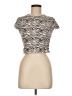 Pull&Bear Animal Print Ivory Short Sleeve Turtleneck Size M - photo 1