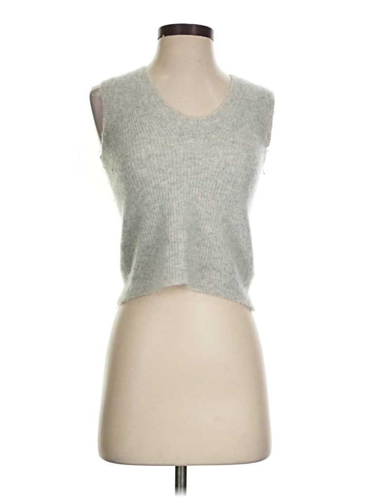 Pre-owned Care By Me Sweater Vest In Silver