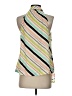 Maeve 100% Rayon Stripes Green Sleeveless Button-Down Shirt Size 0 - photo 2