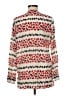J.Crew Print Red Long Sleeve Blouse Size 6 (tall) - photo 2