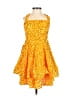 Unbranded 100% Polyester Yellow Cocktail Dress Size 4 - photo 1