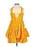Unbranded 100% Polyester Yellow Cocktail Dress Size 4 - photo 2