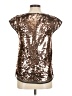 Julie Brown 100% Polyester Metallic Brown Short Sleeve Top Size 8 - photo 2