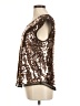 Julie Brown 100% Polyester Metallic Brown Short Sleeve Top Size 8 - photo 5