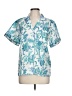 Roller Rabbit 100% Cotton Tropical Teal Short Sleeve Blouse Size L - photo 1