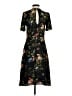 H&M 100% Polyester Floral Black Casual Dress Size 4 - photo 2