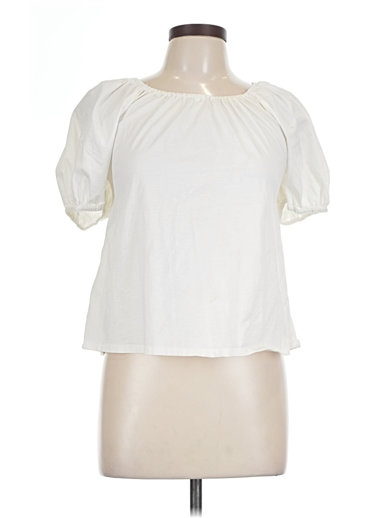Pre-owned A New Day Short Sleeve Blouse In Ivory