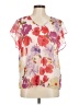 CAbi 100% Polyester Pink Short Sleeve Blouse Size M - photo 1