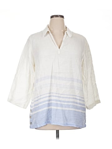 Sigrid Olsen 3/4 Sleeve Button-Down Shirt (view 1)