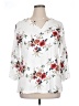 Unbranded Floral White 3/4 Sleeve Blouse Size XL - photo 1