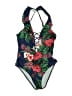 Sheshow Floral Blue One Piece Swimsuit Size S - photo 1