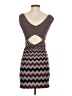 JACK 100% Polyester Chevron-herringbone Burgundy Cocktail Dress Size S - photo 2