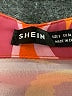 Shein 100% Polyester Print Orange Long Sleeve Blouse Size 8 - photo 4