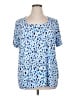 Susan Graver Blue Short Sleeve Blouse Size 1X - photo 1