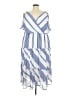 Ashley Stewart 100% Polyester Stripes Blue Casual Dress Size 20 Plus - photo 1