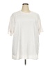 Unbranded Solid Ivory Short Sleeve T-Shirt Size 3X - photo 1