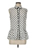 NY Collection 100% Polyester Polka Dots Ivory Sleeveless Blouse Size M - photo 1