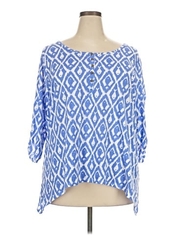 Caribbean Joe 3/4 Sleeve Blouse (view 1)