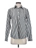 Lands' End 100% Cotton Stripes Silver Long Sleeve Blouse Size 4 - photo 1