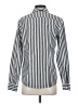 Lands' End 100% Cotton Stripes Silver Long Sleeve Blouse Size 4 - photo 2