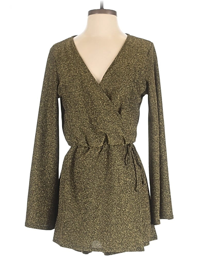 Pre-owned Altar'd State Romper In Gold