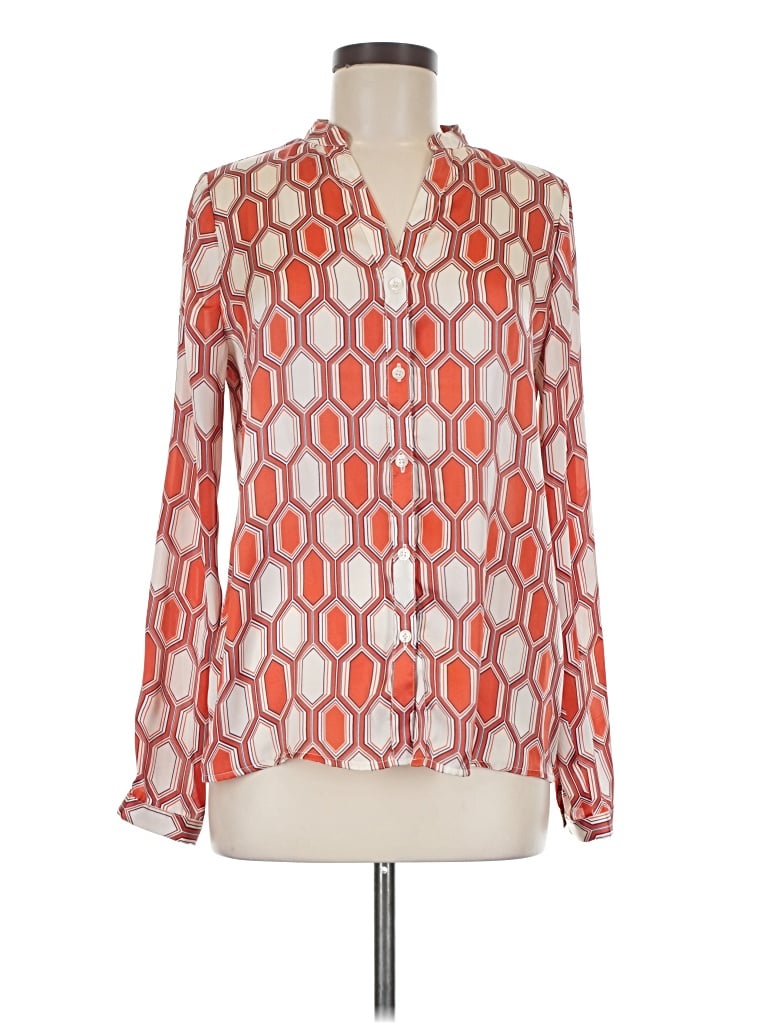Pre-owned The Limited Long Sleeve Blouse In Orange