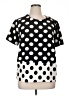 Daniel Rainn Polka Dots Black Short Sleeve Blouse Size XL - photo 1