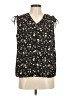 Pleione 100% Polyester Floral Black Sleeveless Blouse Size M - photo 1