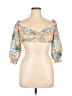 Unbranded 100% Polyester Orange 3/4 Sleeve Blouse Size XL - photo 1