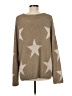Easel Stars Brown Pullover Sweater Size M - photo 2