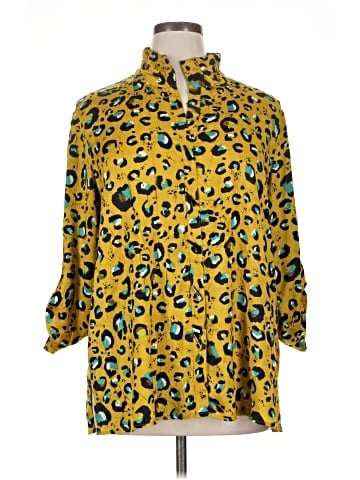 MULTIPLES 3/4 Sleeve Button-Down Shirt (view 1)