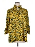 MULTIPLES Animal Print Yellow 3/4 Sleeve Button-Down Shirt Size XL - photo 1