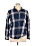 Stylus 100% Cotton Plaid Blue Long Sleeve Button-Down Shirt Size XL - photo 1
