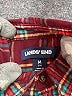 Lands' End 100% Cotton Plaid Burgundy Long Sleeve Button-Down Shirt Size 5 - 6 - photo 3