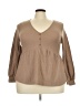 Shein Curve Brown Tan Long Sleeve Top Size 18 Plus (3) - photo 1