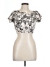 Unbranded Color Block Floral Graphic Ivory Short Sleeve Blouse Size L - photo 1