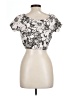Unbranded Color Block Floral Graphic Ivory Short Sleeve Blouse Size L - photo 2