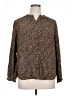 GOODTHREADS 100% Viscose Animal Print Brown Long Sleeve Blouse Size XL - photo 1