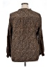 GOODTHREADS 100% Viscose Animal Print Brown Long Sleeve Blouse Size XL - photo 2