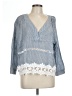 Young Essence Blue 3/4 Sleeve Blouse Size L - photo 1