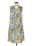 Emily Daniels Print Blue Casual Dress Size S - photo 1